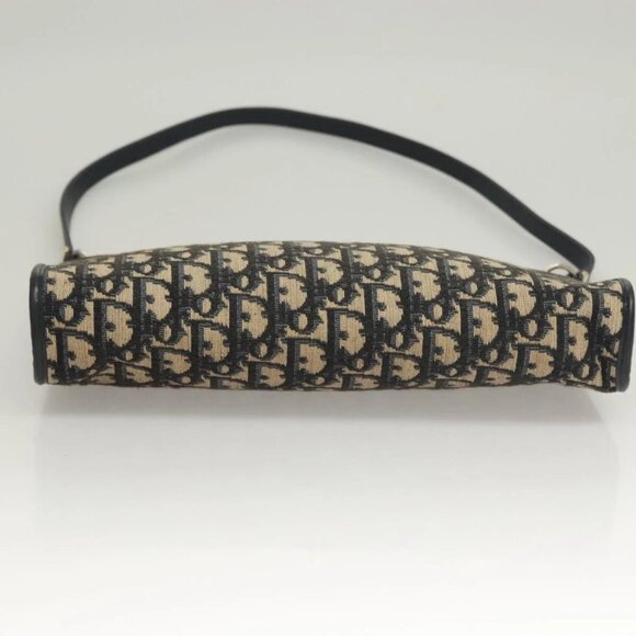 Christian Dior Trotter Canvas Shoulder Bag Navy Gold Auth ep9528 - Picture 7 of 16